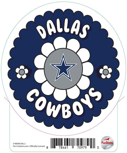 Fan Creations Decal Dallas Cowboys 3in Decal Team Groovy Flower