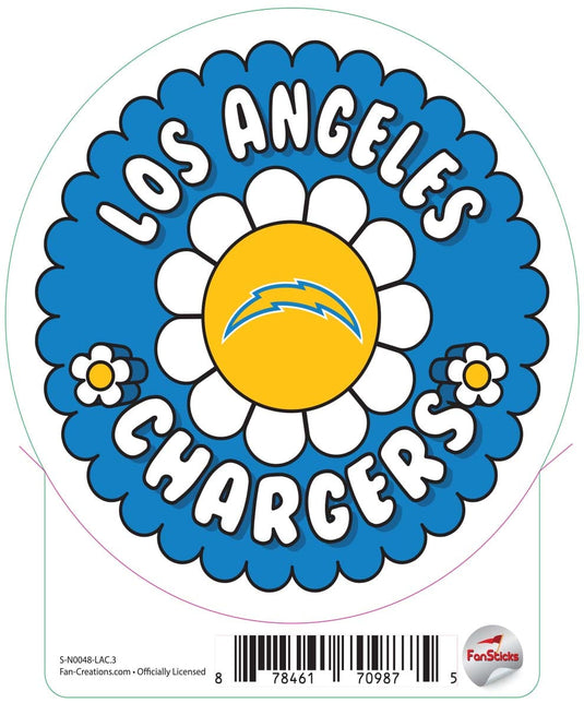 Fan Creations Decal Los Angeles Chargers 3in Decal Team Groovy Flower