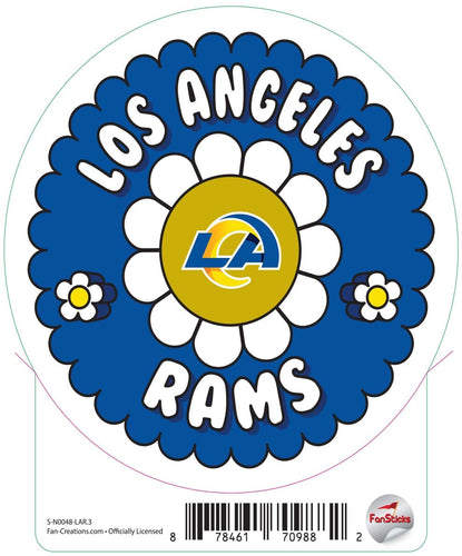Fan Creations Decal Los Angeles Rams 3in Decal Team Groovy Flower