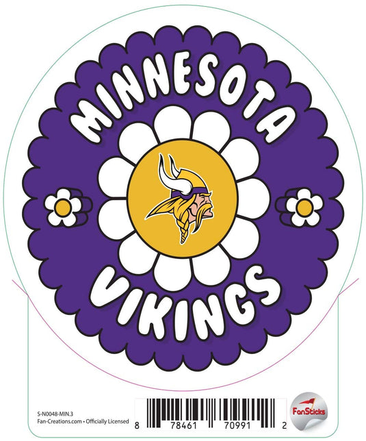 Fan Creations Decal Minnesota Vikings 3in Decal Team Groovy Flower