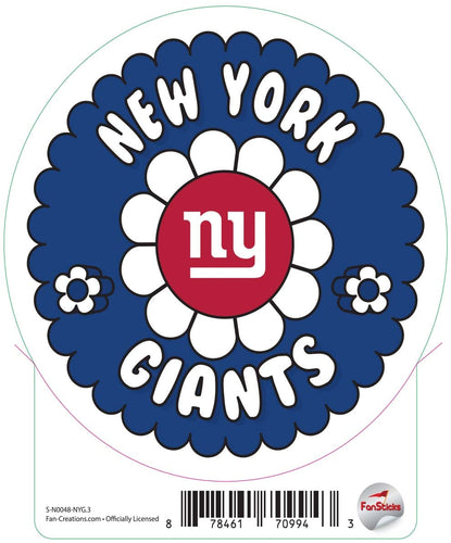 Fan Creations Decal New York Giants 3in Decal Team Groovy Flower