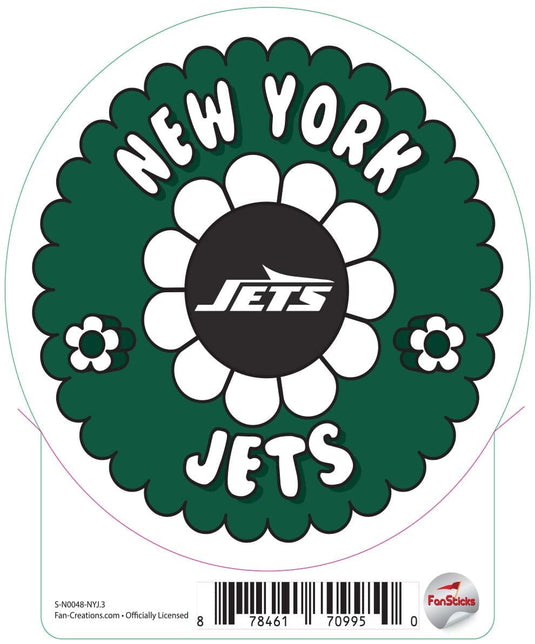 Fan Creations Decal New York Jets 3in Decal Team Groovy Flower