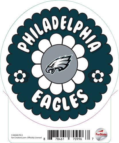 Fan Creations Decal Philadelphia Eagles 3in Decal Team Groovy Flower