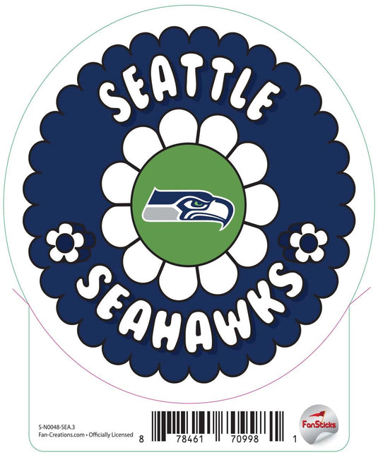 Fan Creations Decal Seattle Seahawks 3in Decal - Team Groovy Flower