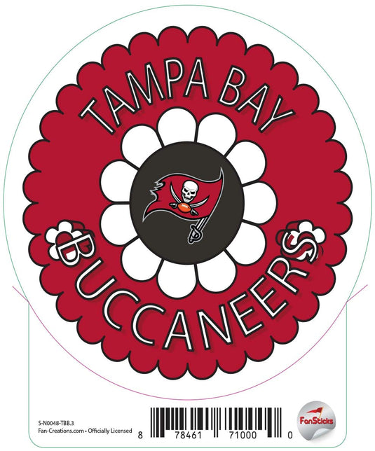 Fan Creations Decal Tampa Bay Buccaneers 3in Decal - Team Groovy Flower