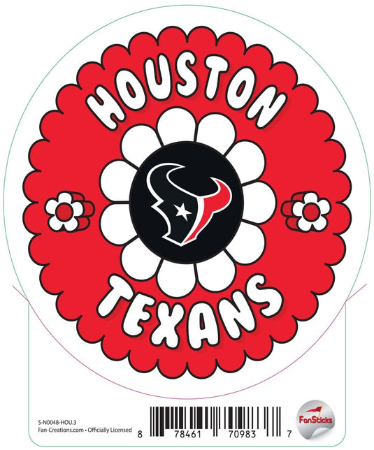 Fan Creations Decal Houston Texans 3in Decal Team Groovy Flower