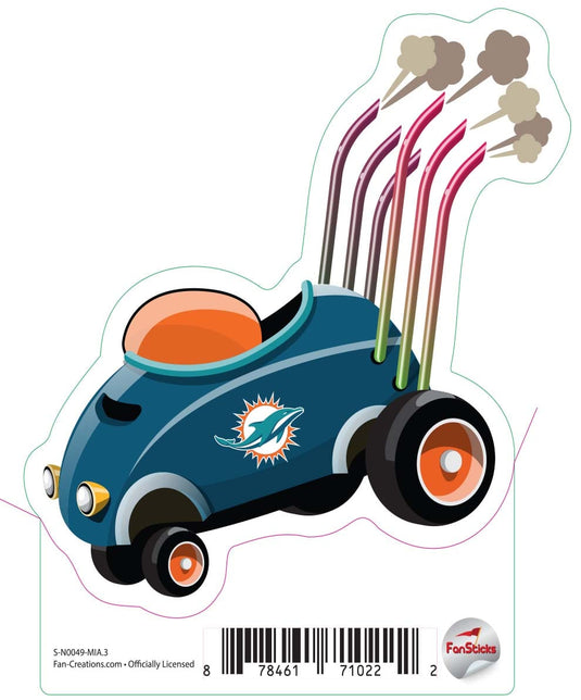 Fan Creations Decal Miami Dolphins 3in Decal Racecar