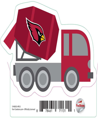 Fan Creations Decal Arizona Cardinals 3in Decal Cement Truck