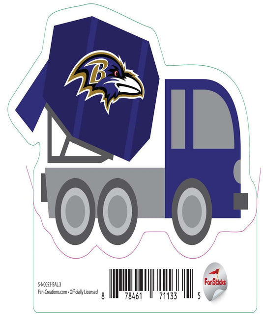 Fan Creations Decal Baltimore Ravens 3in Decal Cement Truck