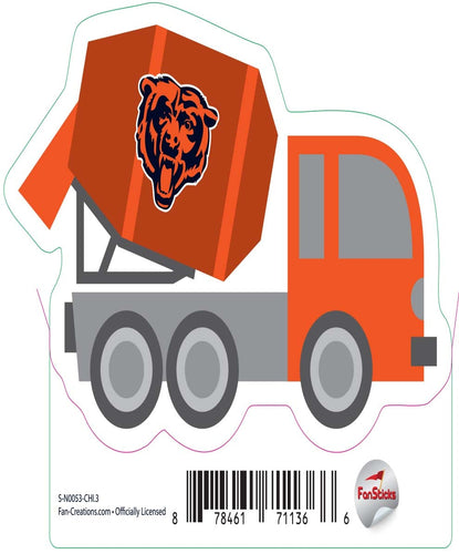 Fan Creations Decal Chicago Bears 3in Decal Cement Truck