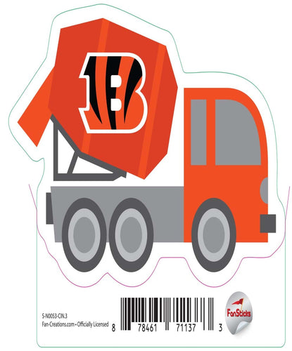 Fan Creations Decal Cincinnati Bengals 3in Decal Cement Truck