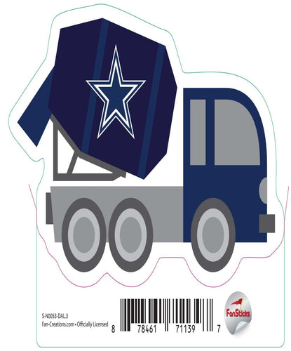 Fan Creations Decal Dallas Cowboys 3in Decal Cement Truck