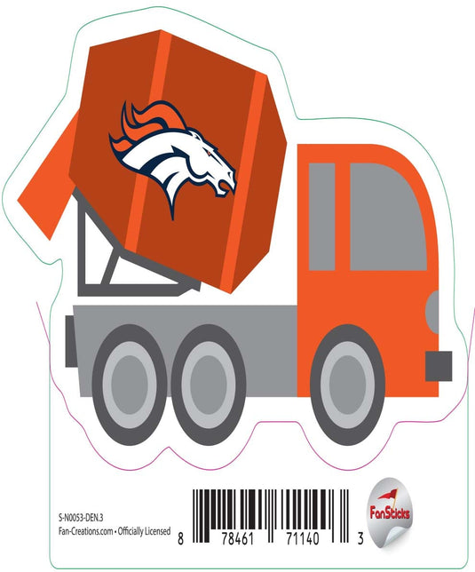Fan Creations Decal Denver Broncos 3in Decal Cement Truck