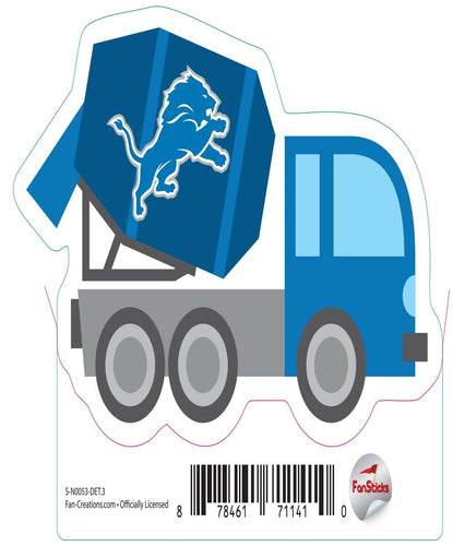 Fan Creations Decal Detroit Lions 3in Decal Cement Truck