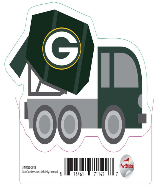 Fan Creations Decal Green Bay Packers 3in Decal Cement Truck