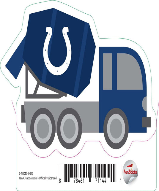 Fan Creations Decal Indianapolis Colts 3in Decal Cement Truck
