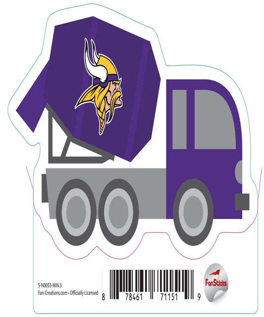 Fan Creations Decal Minnesota Vikings 3in Decal Cement Truck