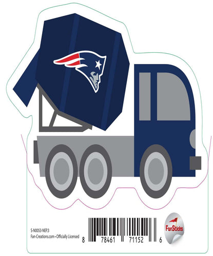 Fan Creations Decal New England Patriots 3in Decal Cement Truck