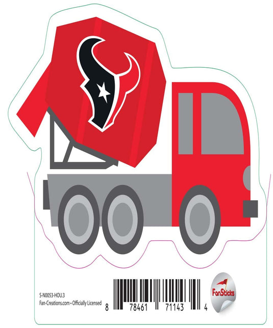 Fan Creations Decal Houston Texans 3in Decal Cement Truck