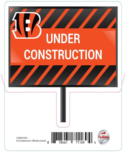 Fan Creations Decal Cincinnati Bengals 3in Decal Under Construction Sign