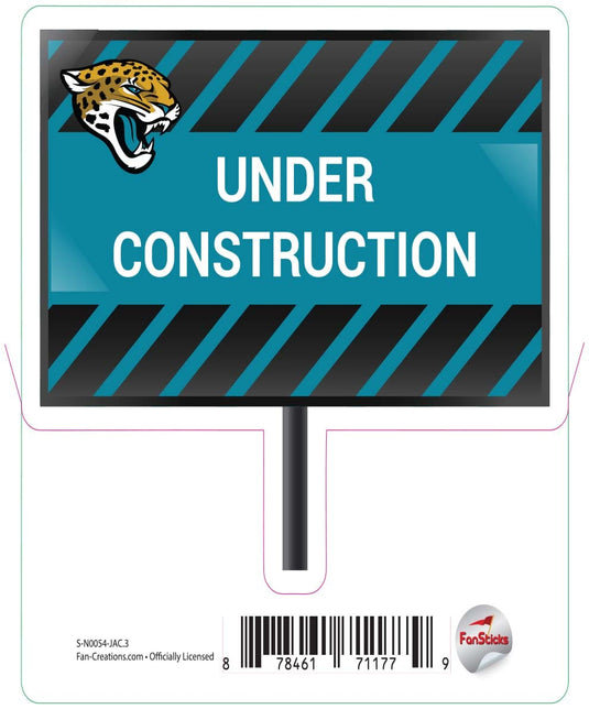Fan Creations Decal Jacksonville Jaguars 3in Decal Under Construction Sign