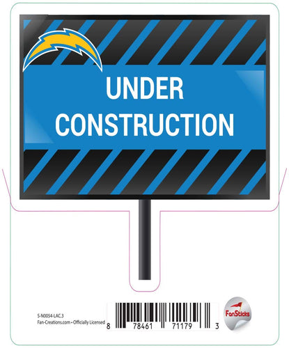 Fan Creations Decal Los Angeles Chargers 3in Decal Under Construction Sign