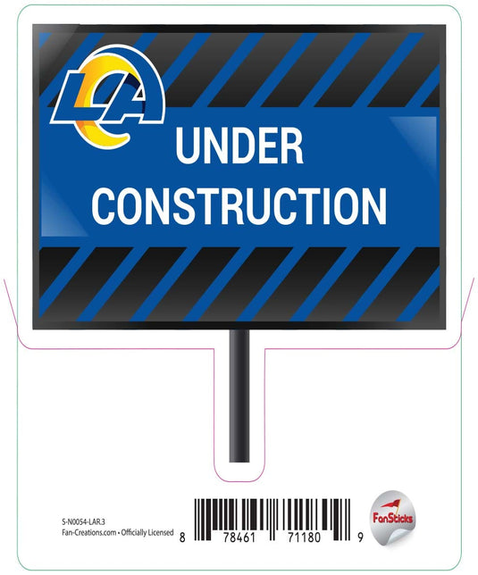 Fan Creations Decal Los Angeles Rams 3in Decal Under Construction Sign