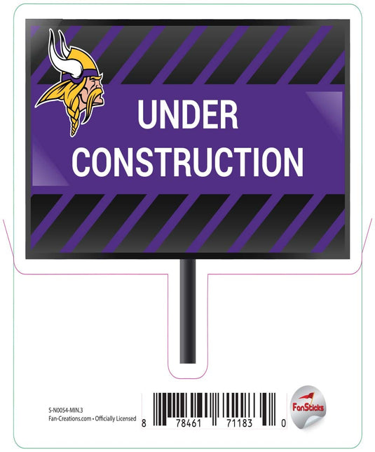 Fan Creations Decal Minnesota Vikings 3in Decal Under Construction Sign