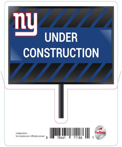 Fan Creations Decal New York Giants 3in Decal Under Construction Sign
