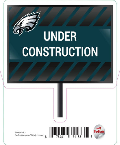 Fan Creations Decal Philadelphia Eagles 3in Decal Under Construction Sign