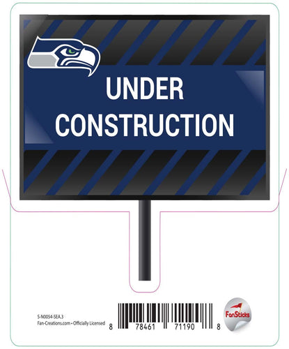 Fan Creations Decal Seattle Seahawks 3in Decal - Under Construction Sign