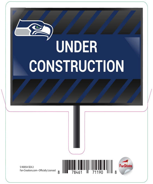 Fan Creations Decal Seattle Seahawks 3in Decal - Under Construction Sign