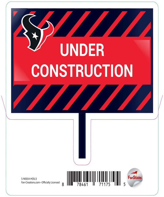 Fan Creations Decal Houston Texans 3in Decal Under Construction Sign