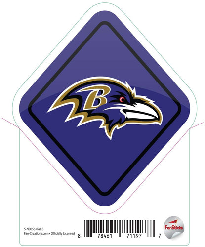 Fan Creations Decal Baltimore Ravens 3in Decal Diamond