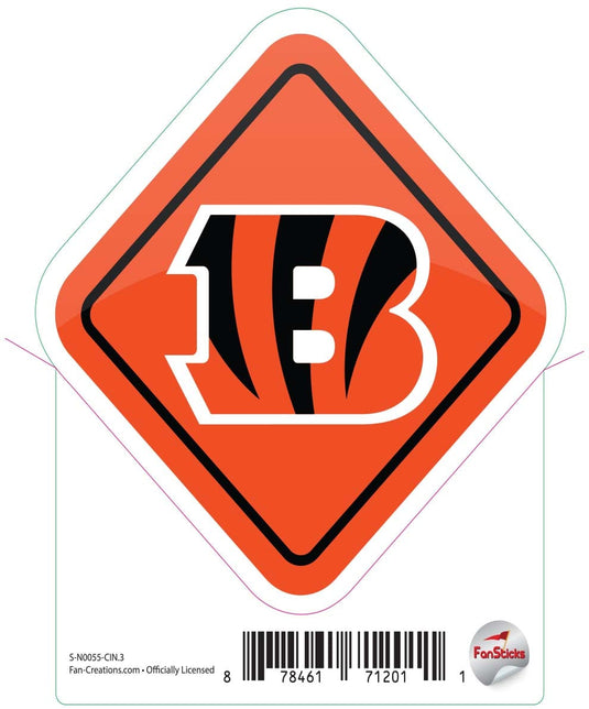 Fan Creations Decal Cincinnati Bengals 3in Decal Diamond Sign