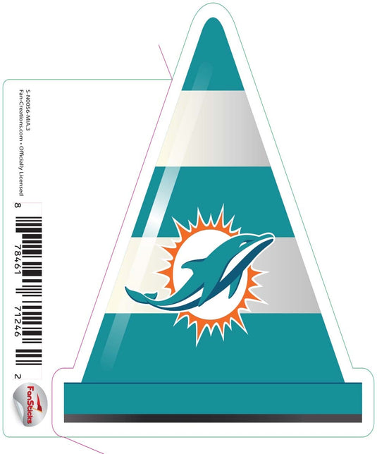 Fan Creations Decal Miami Dolphins 3in Decal Cone