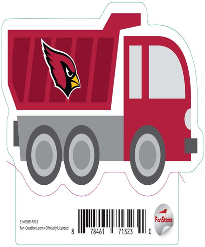 Fan Creations Decal Arizona Cardinals 3in Decal Dump Truck