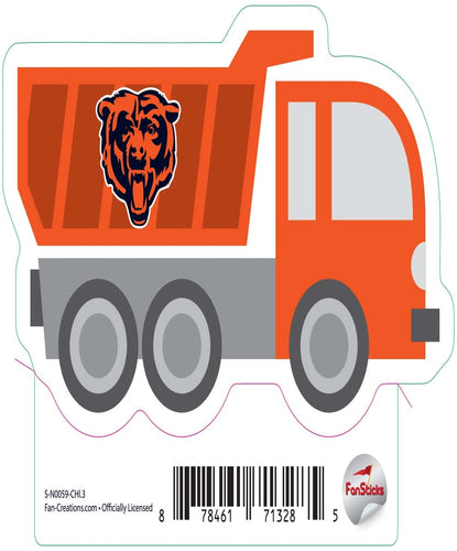 Fan Creations Decal Chicago Bears 3in Decal Dump Truck