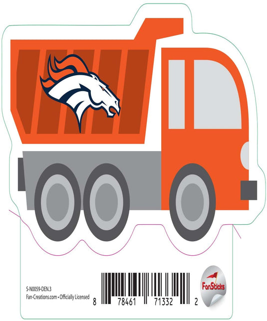 Fan Creations Decal Denver Broncos 3in Decal Dump Truck