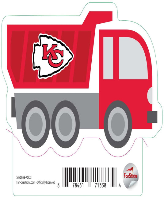 Fan Creations Decal Kansas City Chiefs 3in Decal Dump Truck