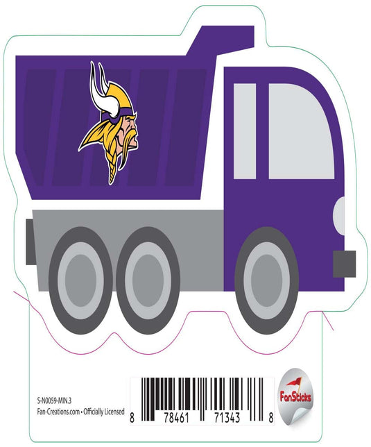 Fan Creations Decal Minnesota Vikings 3in Decal Dump Truck