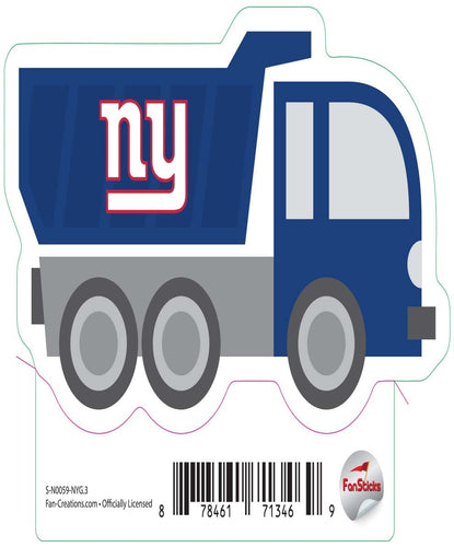 Fan Creations Decal New York Giants 3in Decal Dump Truck