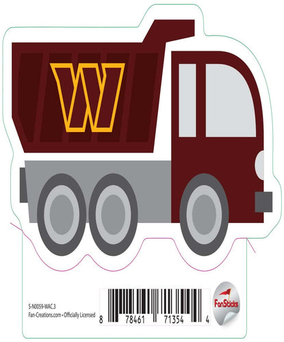 Fan Creations Decal Washington Commanders 3in Decal - Dump Truck