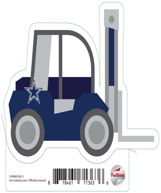 Fan Creations Decal Dallas Cowboys 3in Decal Fork Lift