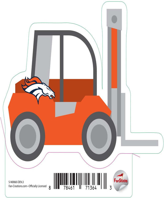 Fan Creations Decal Denver Broncos 3in Decal Fork Lift