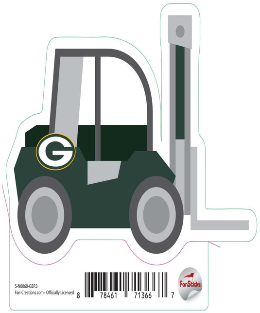 Fan Creations Decal Green Bay Packers 3in Decal Fork Lift