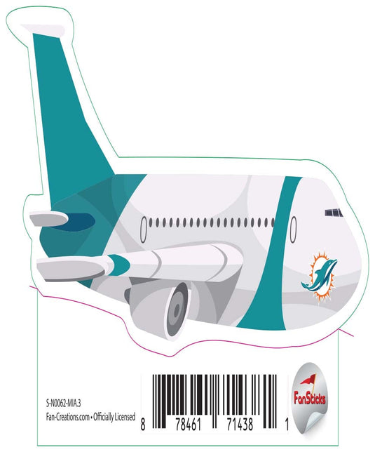 Fan Creations Decal Miami Dolphins 3in Decal Airplane