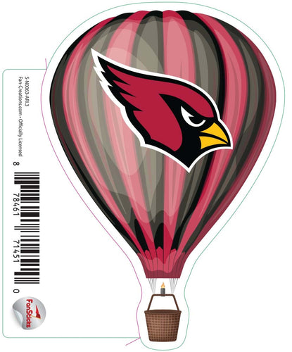 Fan Creations Decal Arizona Cardinals 3in Decal Hot Air Balloon