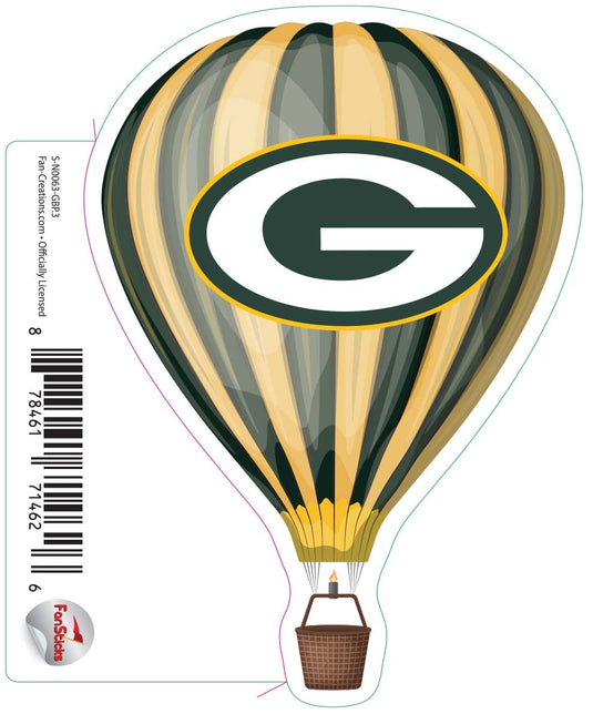Fan Creations Decal Green Bay Packers 3in Decal Hot Air Balloon