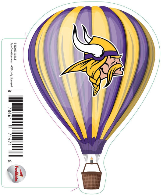 Fan Creations Decal Minnesota Vikings 3in Decal Hot Air Balloon